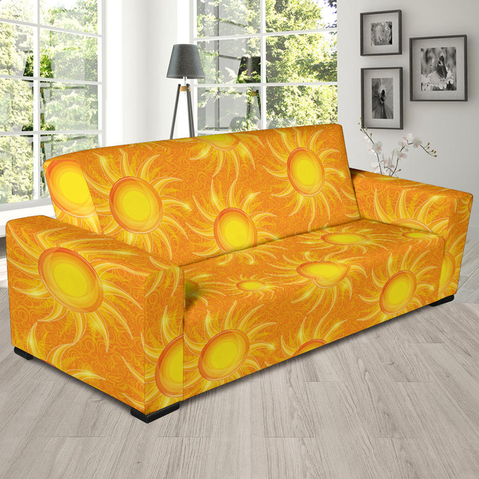 Sun Orange Background Sofa Slipcover