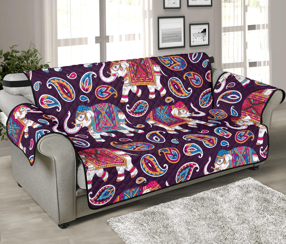 Elephant indian style ornament pattern Sofa Cover Protector