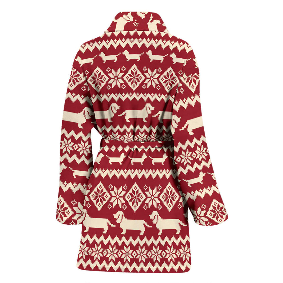 Dachshund Nordic Pattern Women'S Bathrobe