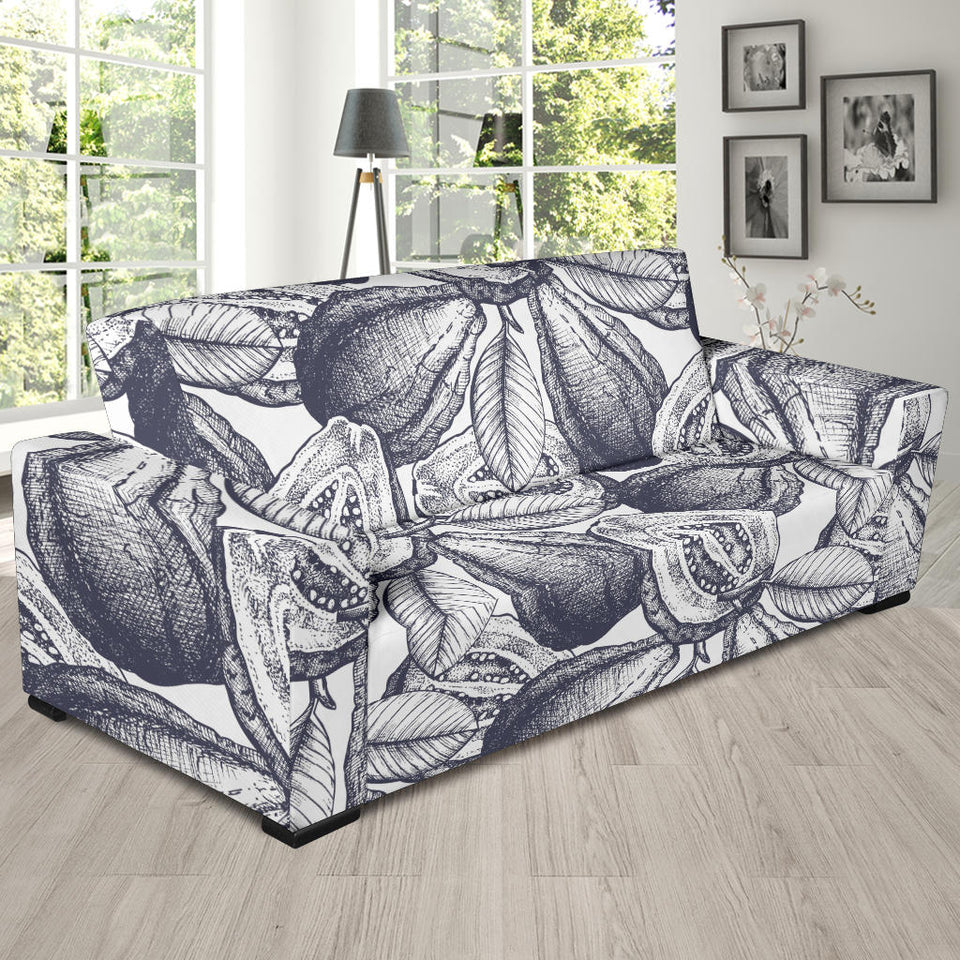 Guava Tropical Hand Drawn Pattern Sofa Slipcover