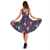 Beautiful Mermaid Fish Jellyfish Algae Other Marine World Sleeveless Midi Dress