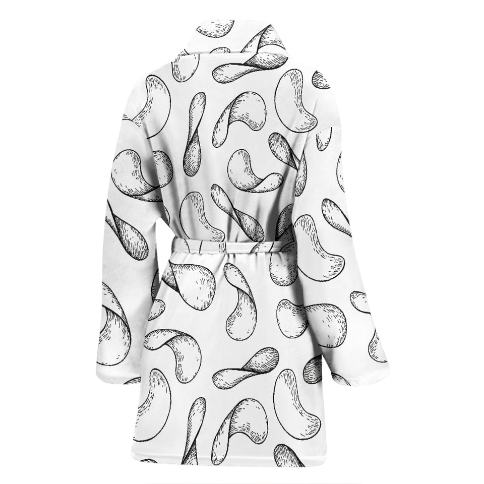 Potato Chips Pattern Print Design 04 Women's Bathrobe