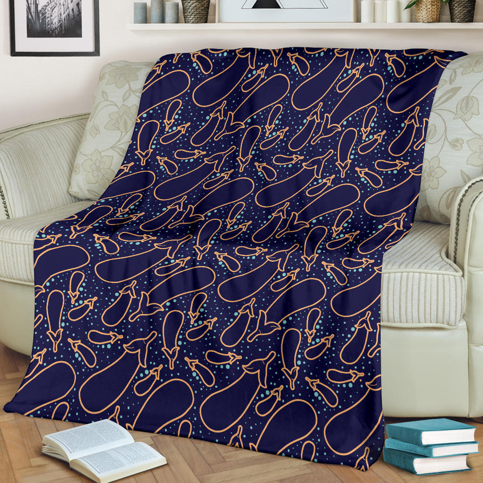 Eggplant Pattern Print Design 04 Premium Blanket