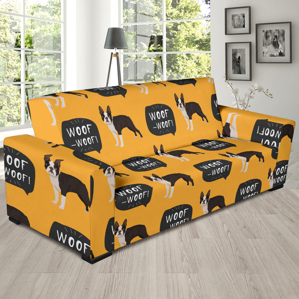 Boston Terrier Design Pattern Sofa Slipcover