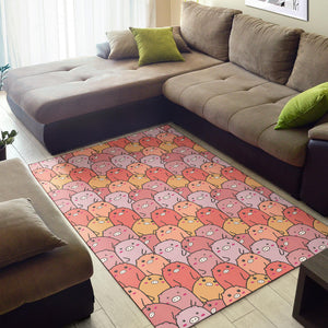 Pig Pattern Print Design 04 Area Rug