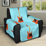 electric guitar pattern light blue background Recliner Cover Protector