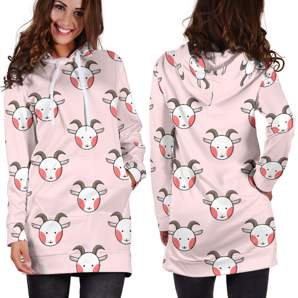 Cute Goat Pattern Women'S Hoodie Dress