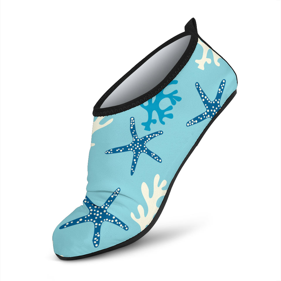 Blue Starfish Coral Reef Pattern Aqua Shoes