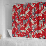 Zebra Abstract Red Background Shower Curtain Fulfilled In US