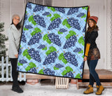 Watercolor Grape Pattern Premium Quilt