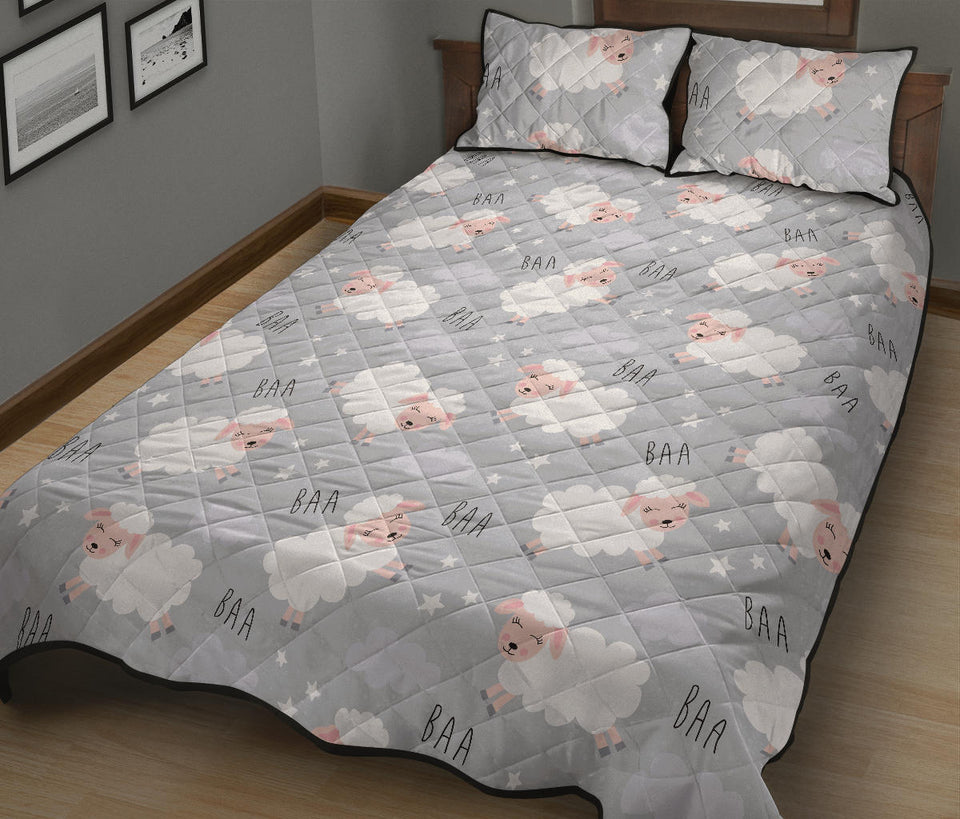 Sweet dreams sheep pattern Quilt Bed Set