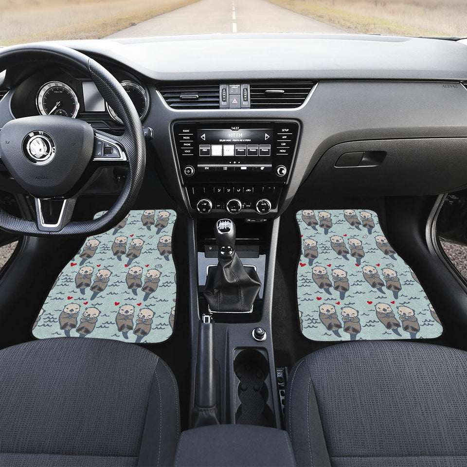 Lovely Sea Otter Pattern Front And Back Car Mats