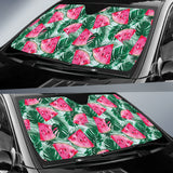 Watermelons Tropical Palm Leaves Pattern Car Sun Shade