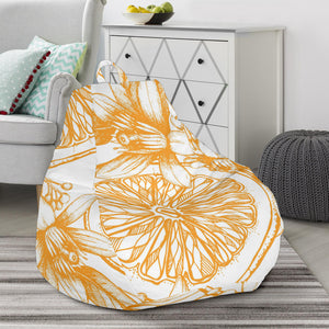 Hand Drawn Orange Fruit Pattern Bean Bag Cover