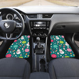 Snowman Bird Decorative Elements Christmas Pattern Front And Back Car Mats