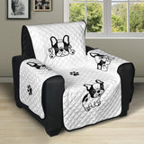Cute french bulldog paw pattern Recliner Cover Protector