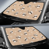 Cute Raccoon Heart Pattern Car Sun Shade