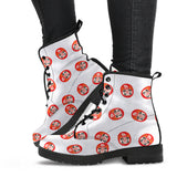 Daruma Japanese Wooden Doll Pattern Leather Boots