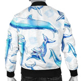 Watercolor Dolphin Pattern Men'S Bomber Jacket