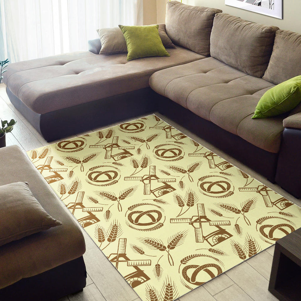 Windmill Wheat Pattern Area Rug