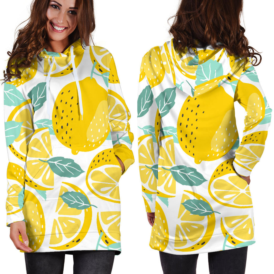 Lemon Design Pattern Women'S Hoodie Dress