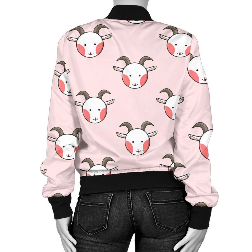 Cute Goat Pattern Women'S Bomber Jacket