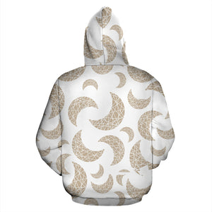 Cool Gold Moon Abstract Pattern Zip Up Hoodie