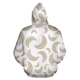 Cool Gold Moon Abstract Pattern Zip Up Hoodie