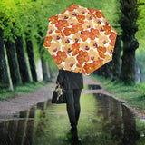 Orange Yellow Orchid Flower Pattern Background Umbrella