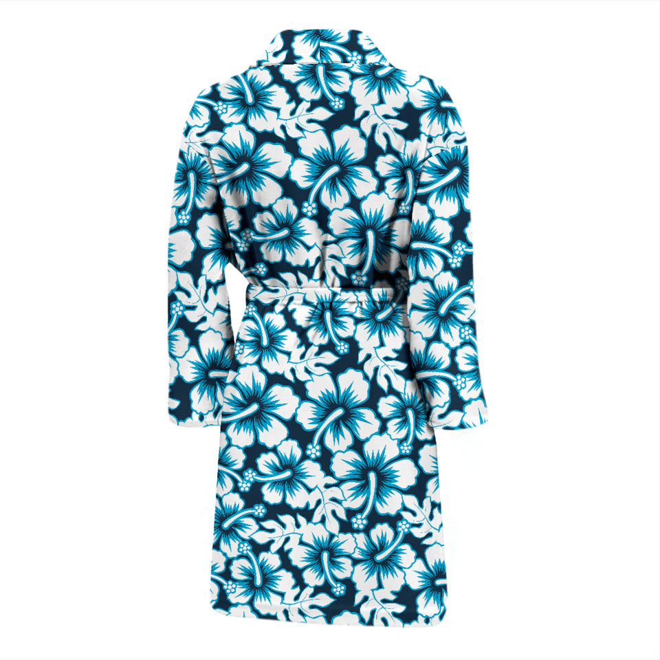 Hibiscus Pattern Print Design 04 Men's Bathrobe