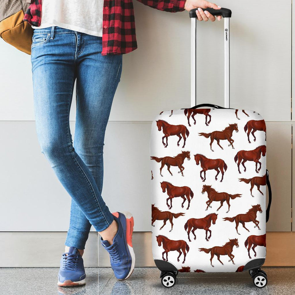 Horses Running Pattern Background Cabin Suitcases Luggages