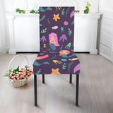 Beautiful Mermaid Fish Jellyfish Algae Other Marine World Dining Chair Slipcover