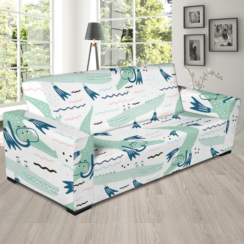 Crocodile Diver Pattern Sofa Slipcover