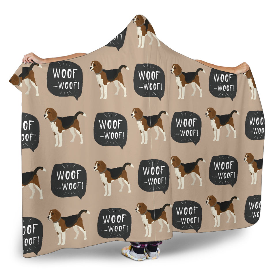 Beagle Pattern Hooded Blanket