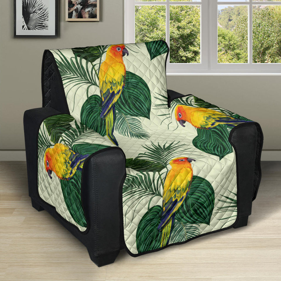 Beautiful parrot palm leaves pattern Recliner Cover Protector
