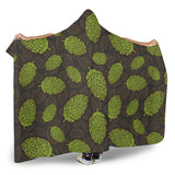Hop Pattern Black Background Hooded Blanket