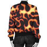 Fire Flame Dark Pattern Women'S Bomber Jacket