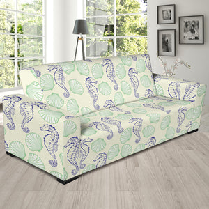 Seahorse Shell Pattern Sofa Slipcover