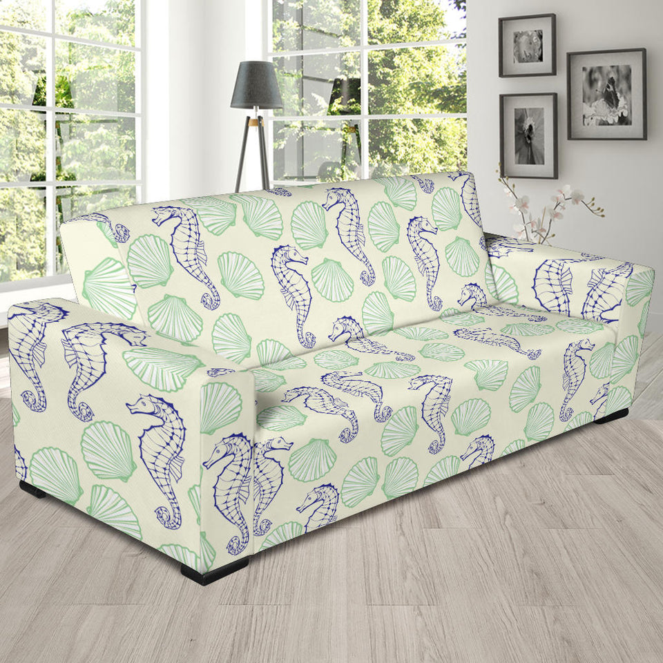 Seahorse Shell Pattern Sofa Slipcover