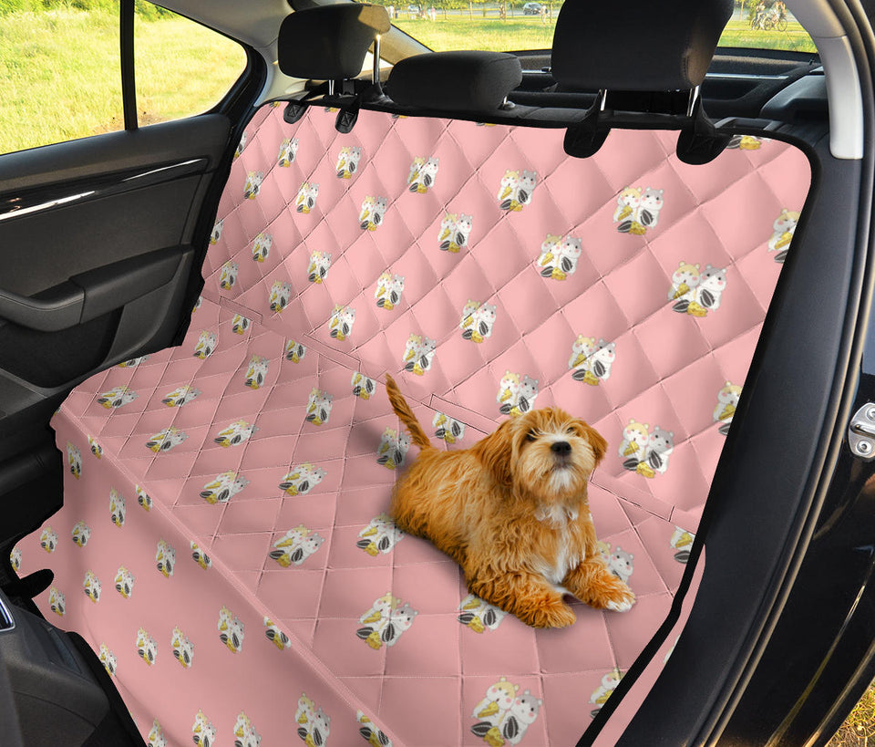 Cute Hamster Cheese Pattern Pink Background Dog Car Seat Covers