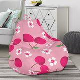 Cherry Flower Pattern Pink Background Bean Bag Cover