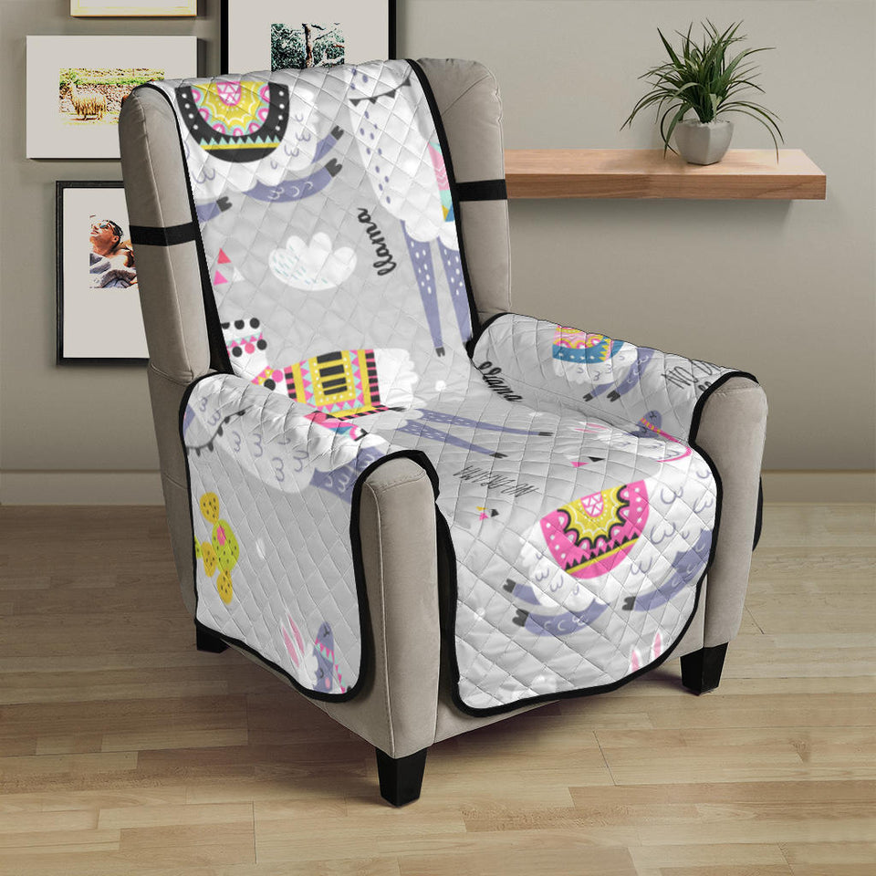Cute Llama Alpaca pattern Chair Cover Protector