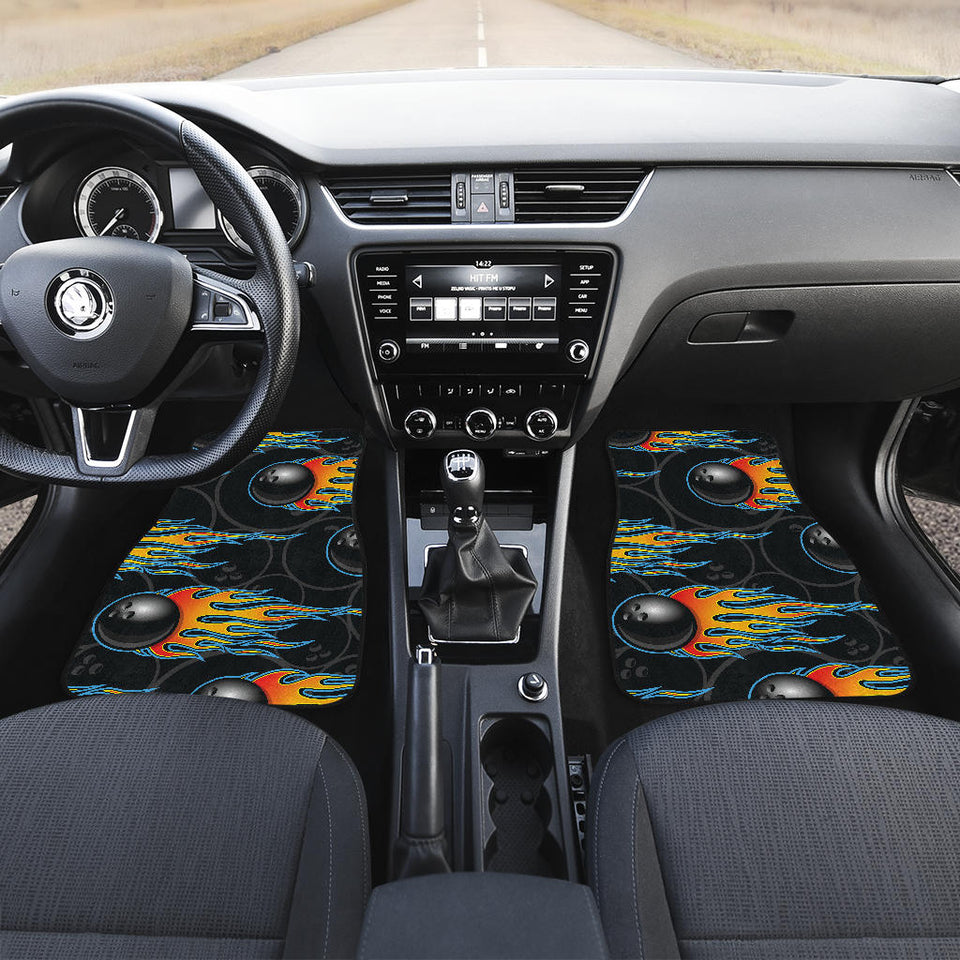 Bowling Balls Flame Pattern Front And Back Car Mats