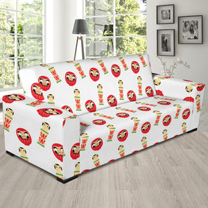 Daruma Japanese Wooden Doll Sofa Slipcover