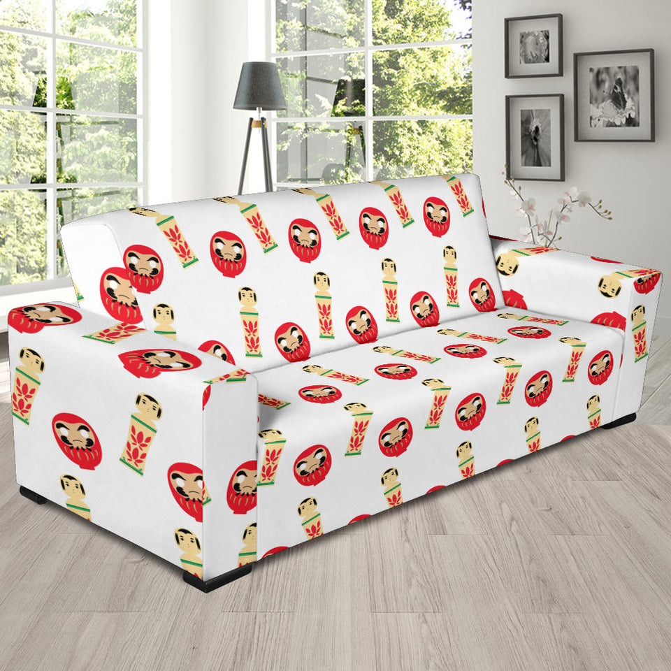 Daruma Japanese Wooden Doll Sofa Slipcover