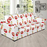 Daruma Japanese Wooden Doll Sofa Slipcover