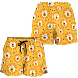 Lion Pattern Print Design 03 Women Shorts