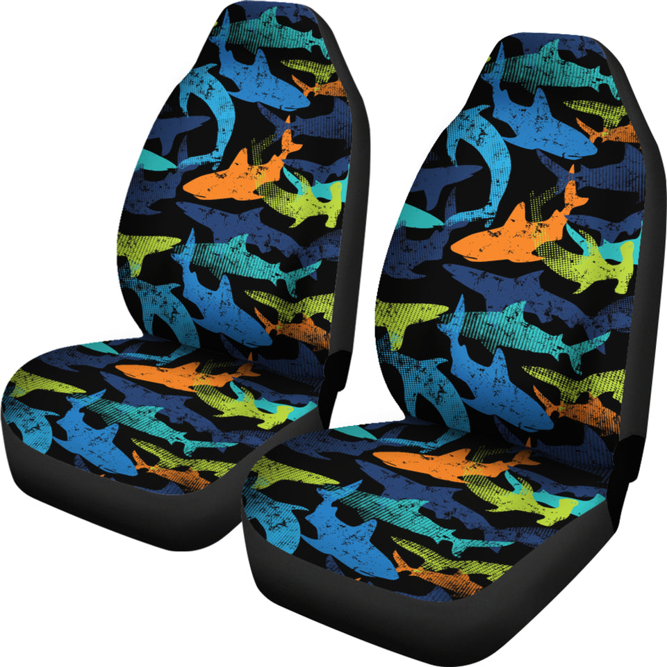 Colorful Shark  Universal Fit Car Seat Covers