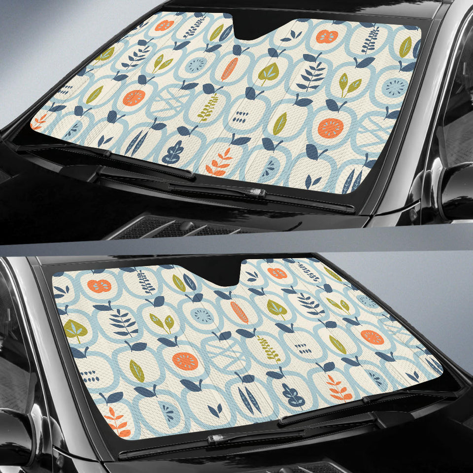 Apples Leaves Pattern Car Sun Shade