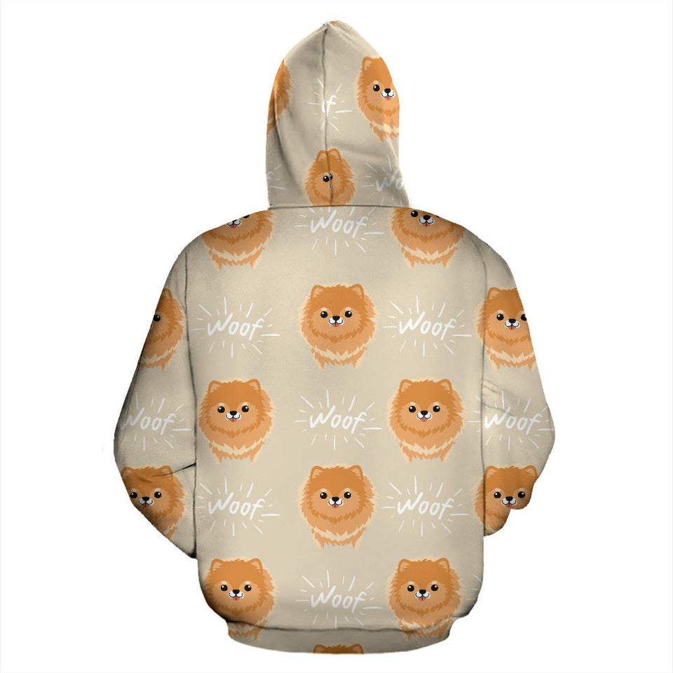 Cute Brown Pomeranian Puppy  Men Women Pullover Hoodie